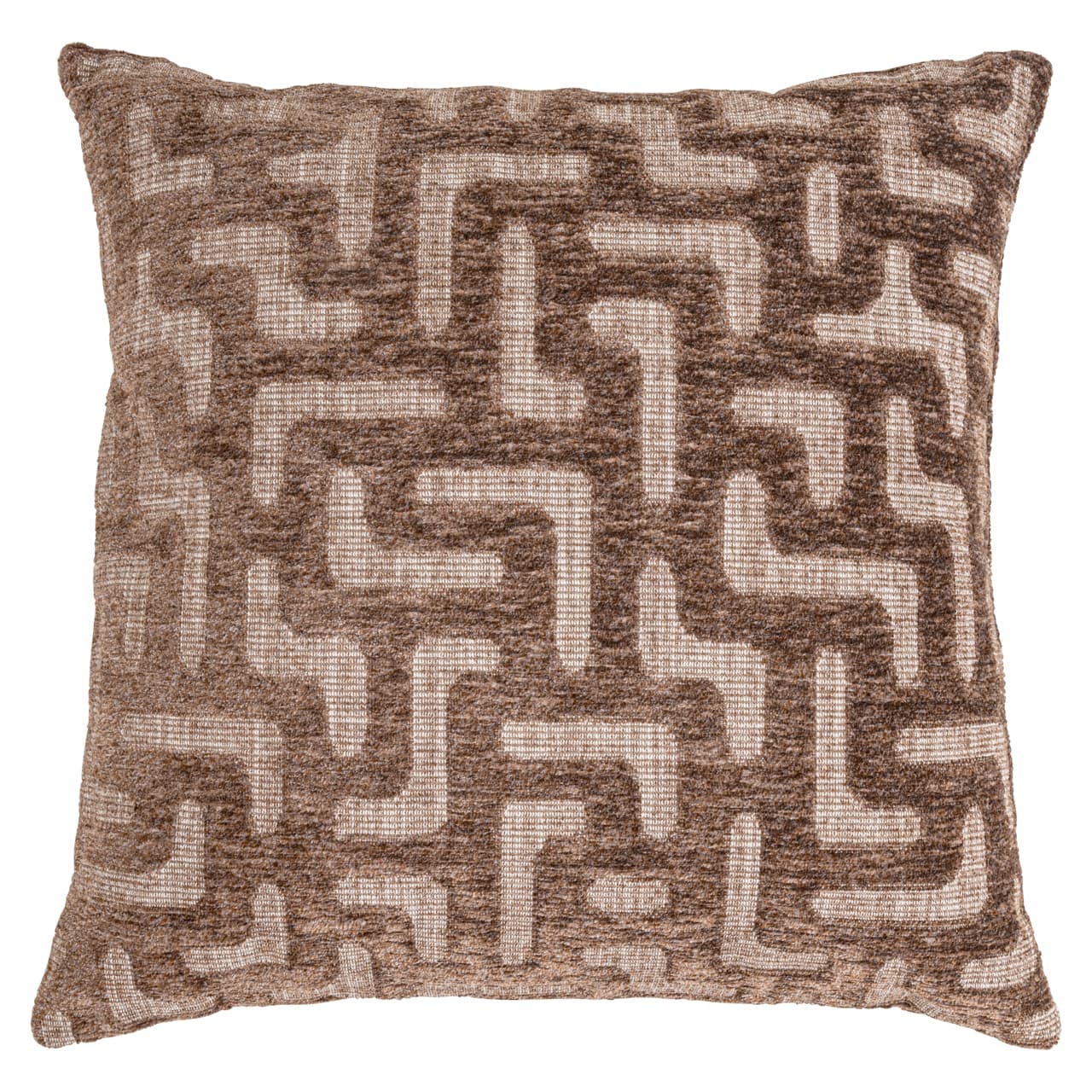 Sierkussen brown labyrinth patroon 50x50 cm - 100% polyester