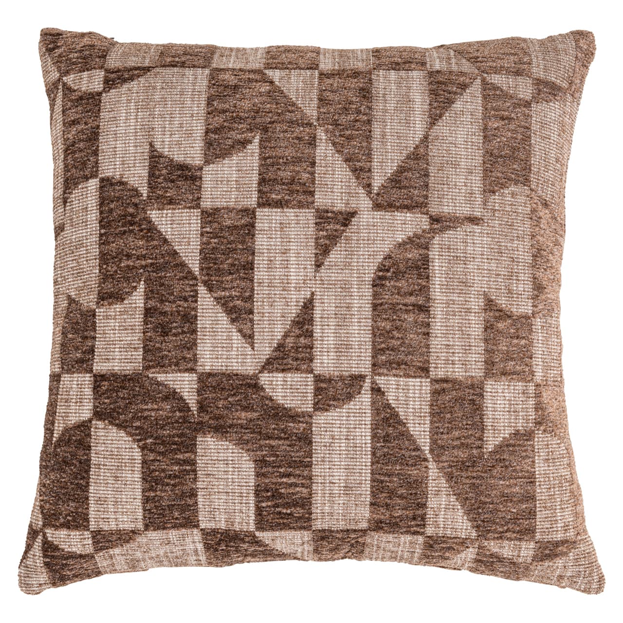 Sierkussen geometrisch patroon bruin 50x50 cm - Aria