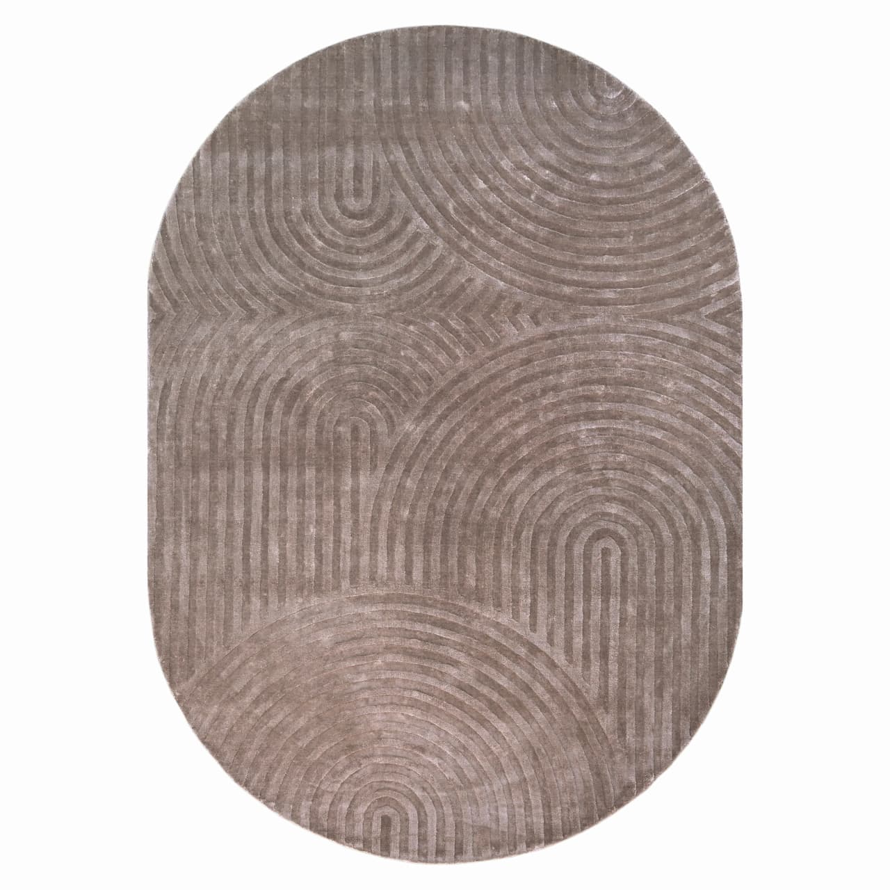 Vloerkleed Bayon beige ovaal 200x300 cm - 80% viscose