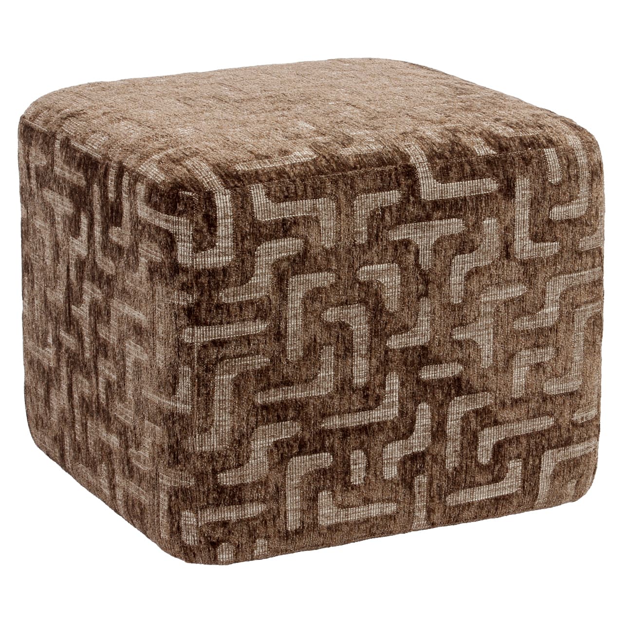 Poef Ciela brown labyrinth 51x51x43 cm