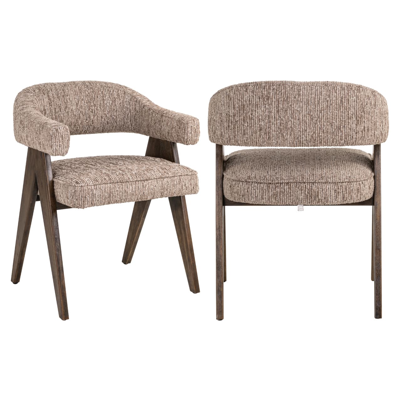 Eetkamerstoel Mori mocca linear 48x63x79 cm fire retardant