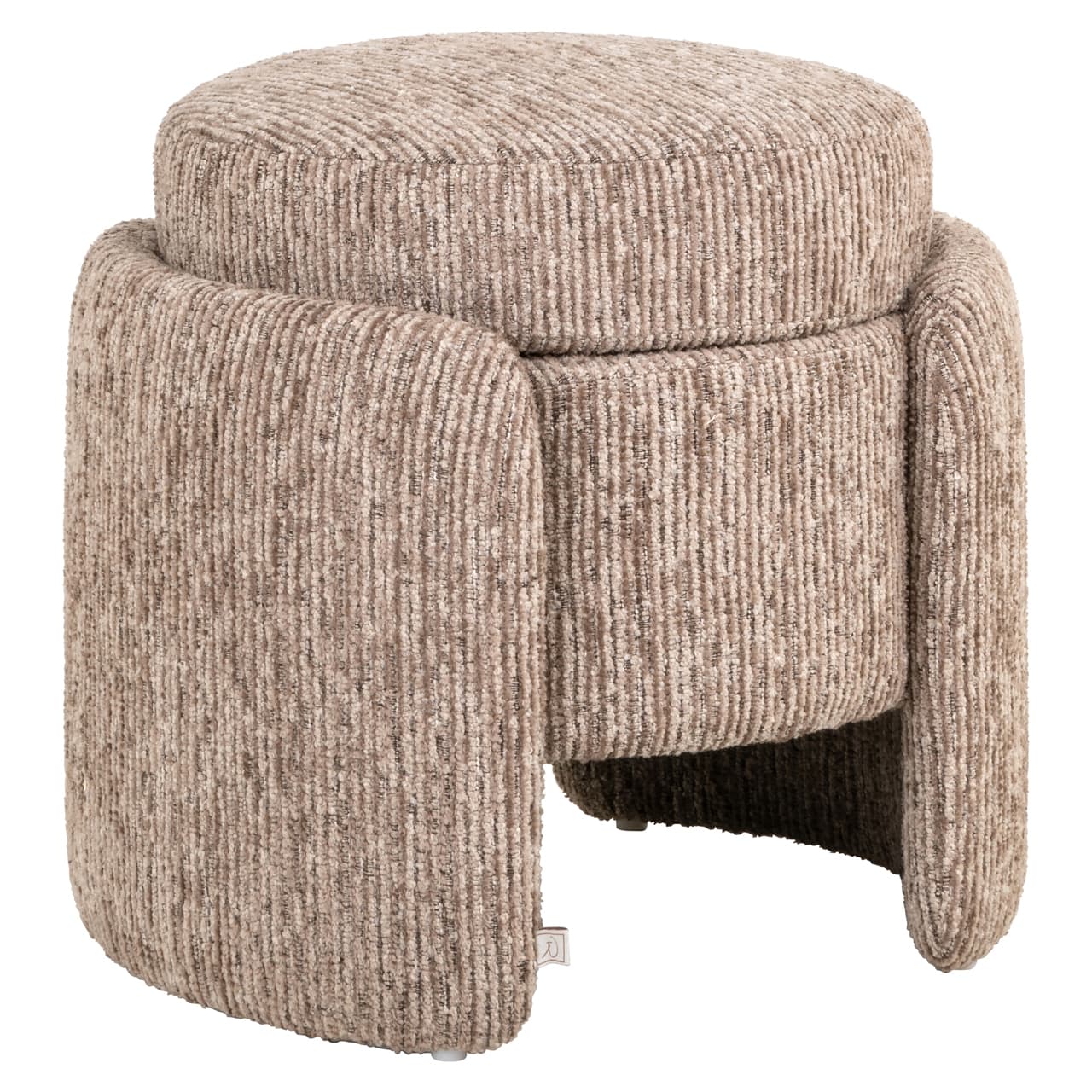 Poef Cupid met opbergruimte mocca linear chenille 43x47 cm