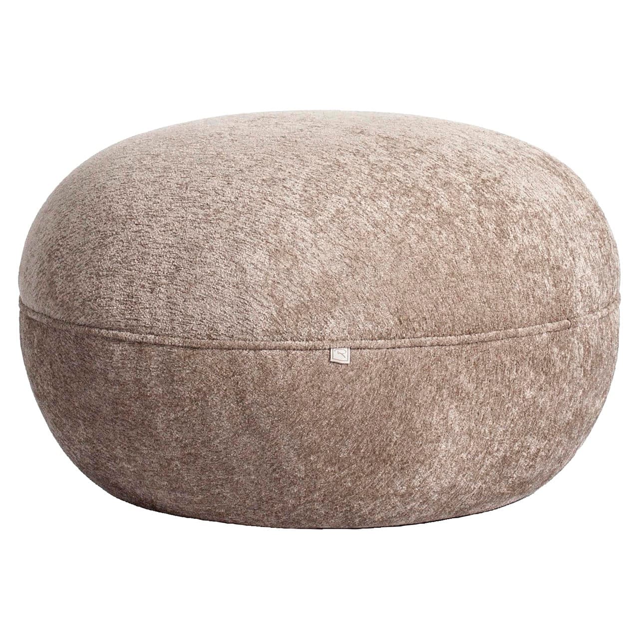 Poef Jace rond 64x41 cm zandkleur fire retardant