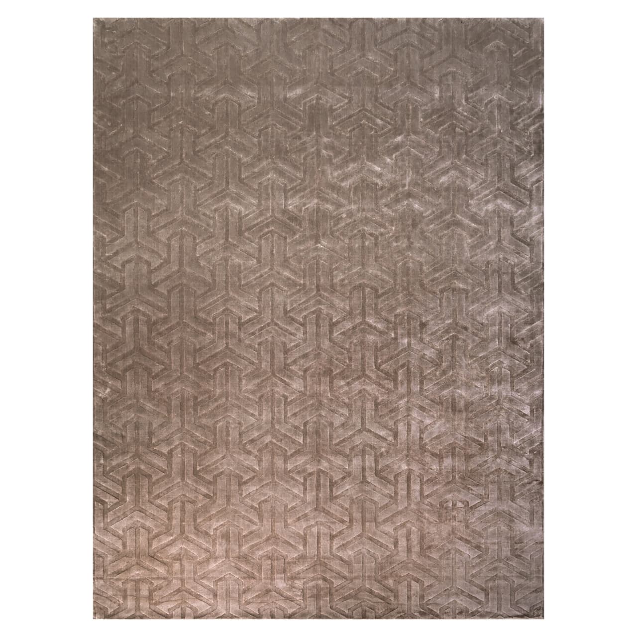 Vloerkleed Arles beige 300x400 cm – 80% viscose geometrisch patroon
