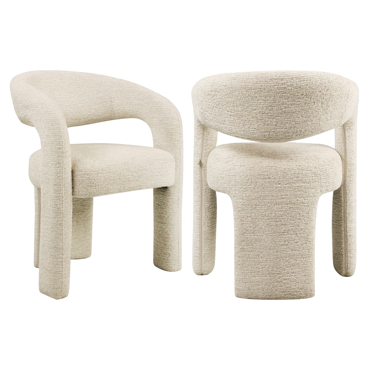 Eetkamerstoel Soho natural linear bouclé stof 76,5 cm