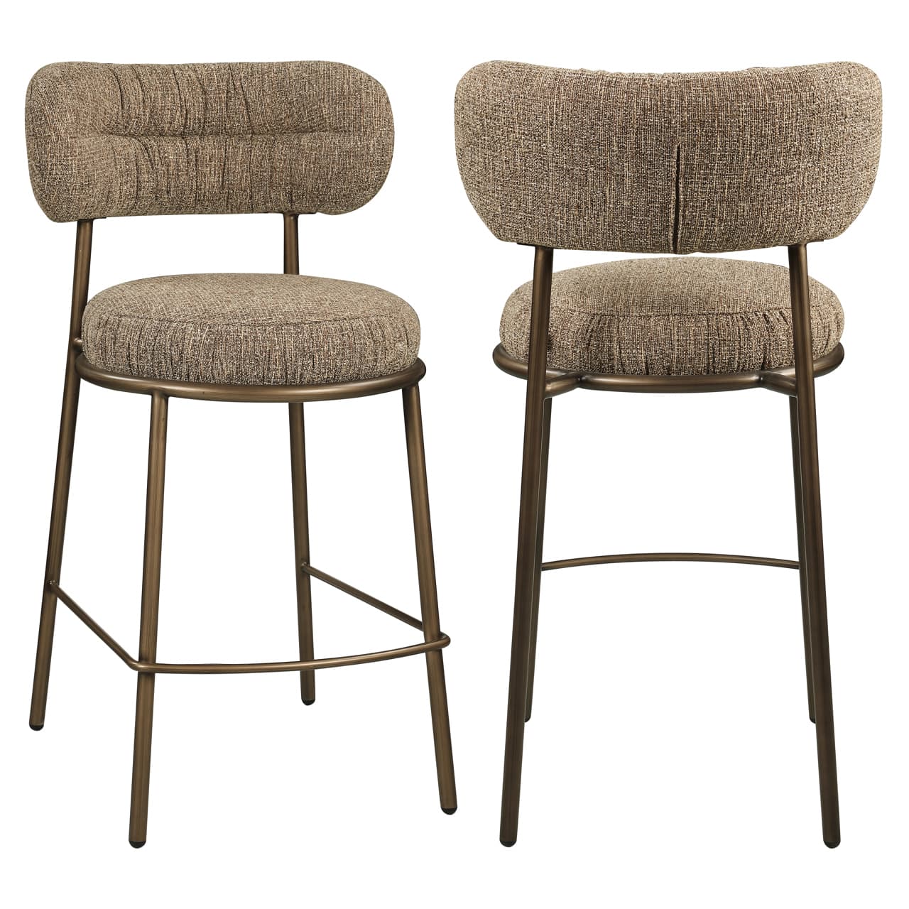 Counterstoel Encanto brown tweed met metalen frame 94 cm