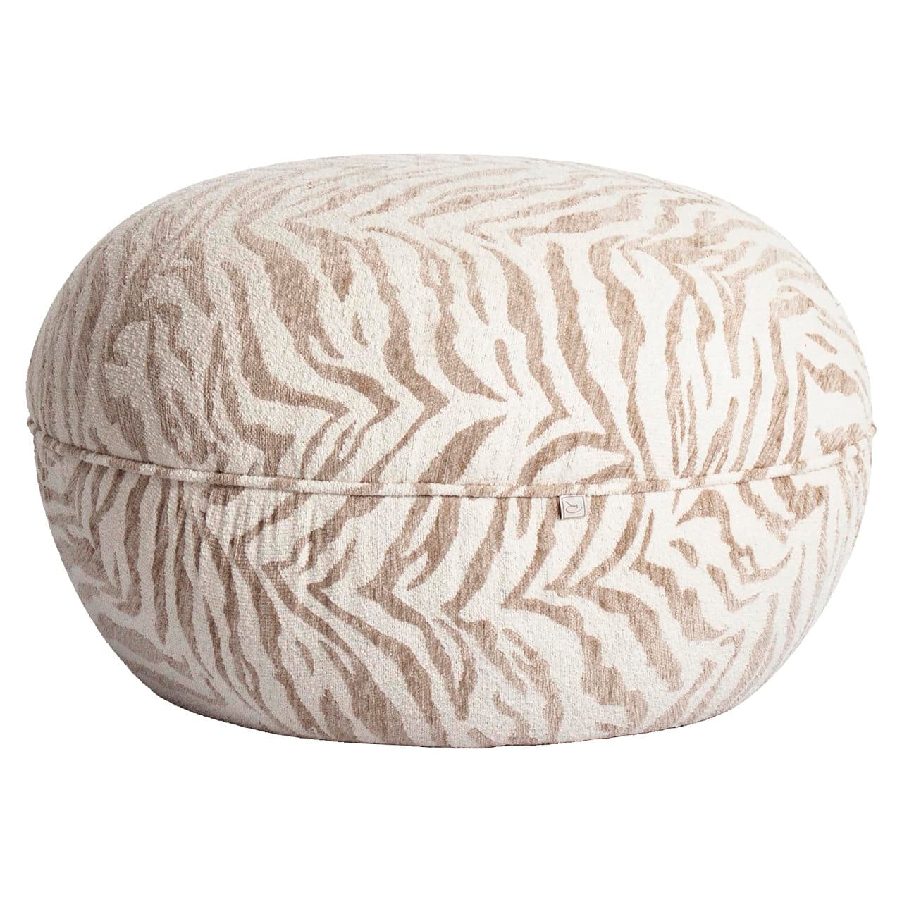 Poef Jace beige tiger print 64x64x41 cm