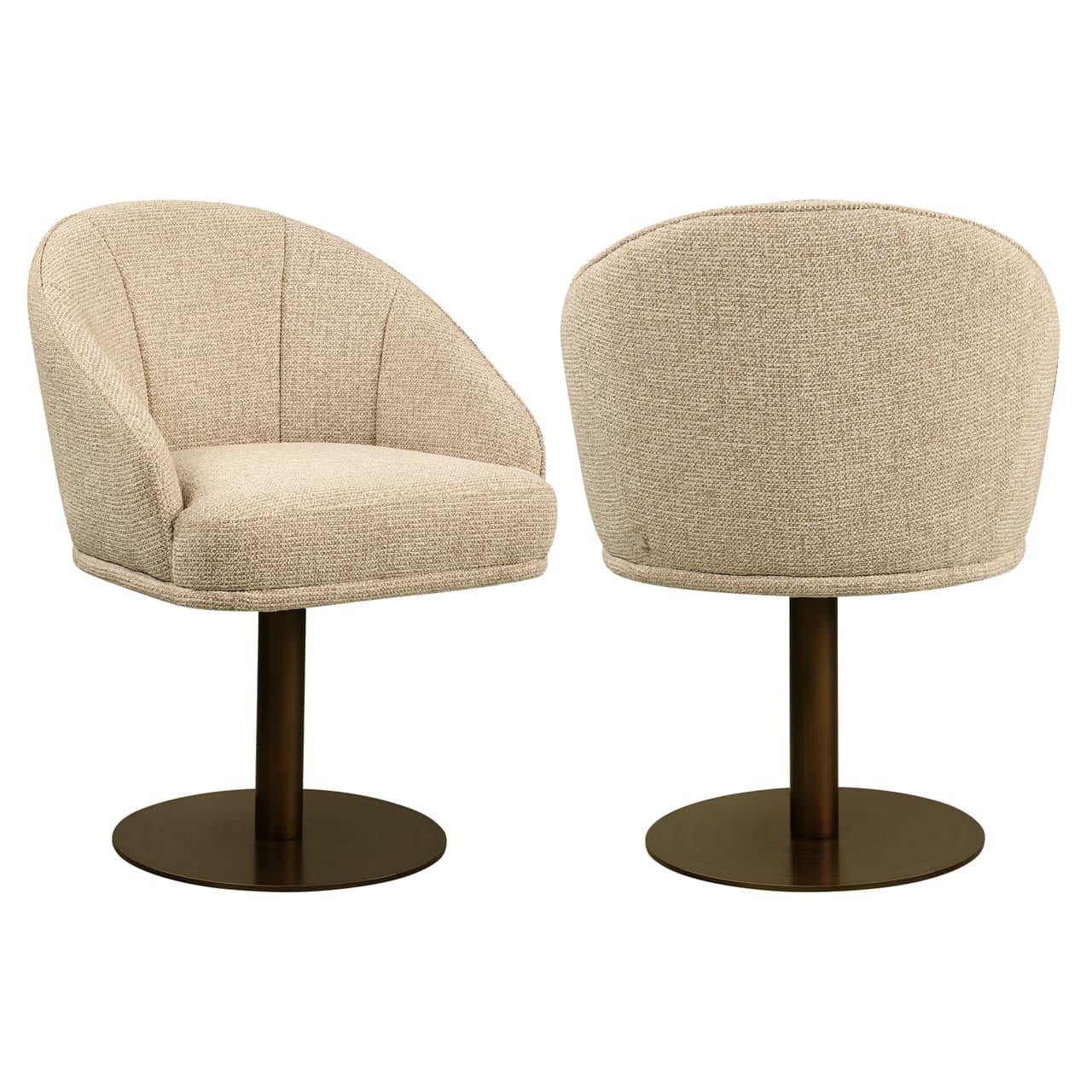 Eetkamerstoel Beverly draaibaar natural fancy boucle 81 cm