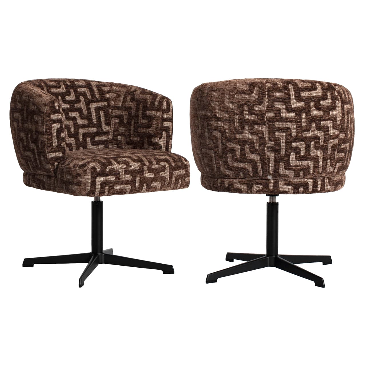 Eetkamerstoel Dinan brown labyrinth draaibaar 80 cm