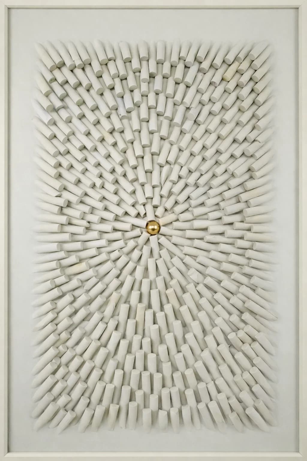 3D wandpaneel wit ivory sunburst relief met gouden middelpunt 80x120 cm / LETOP afhaal actie