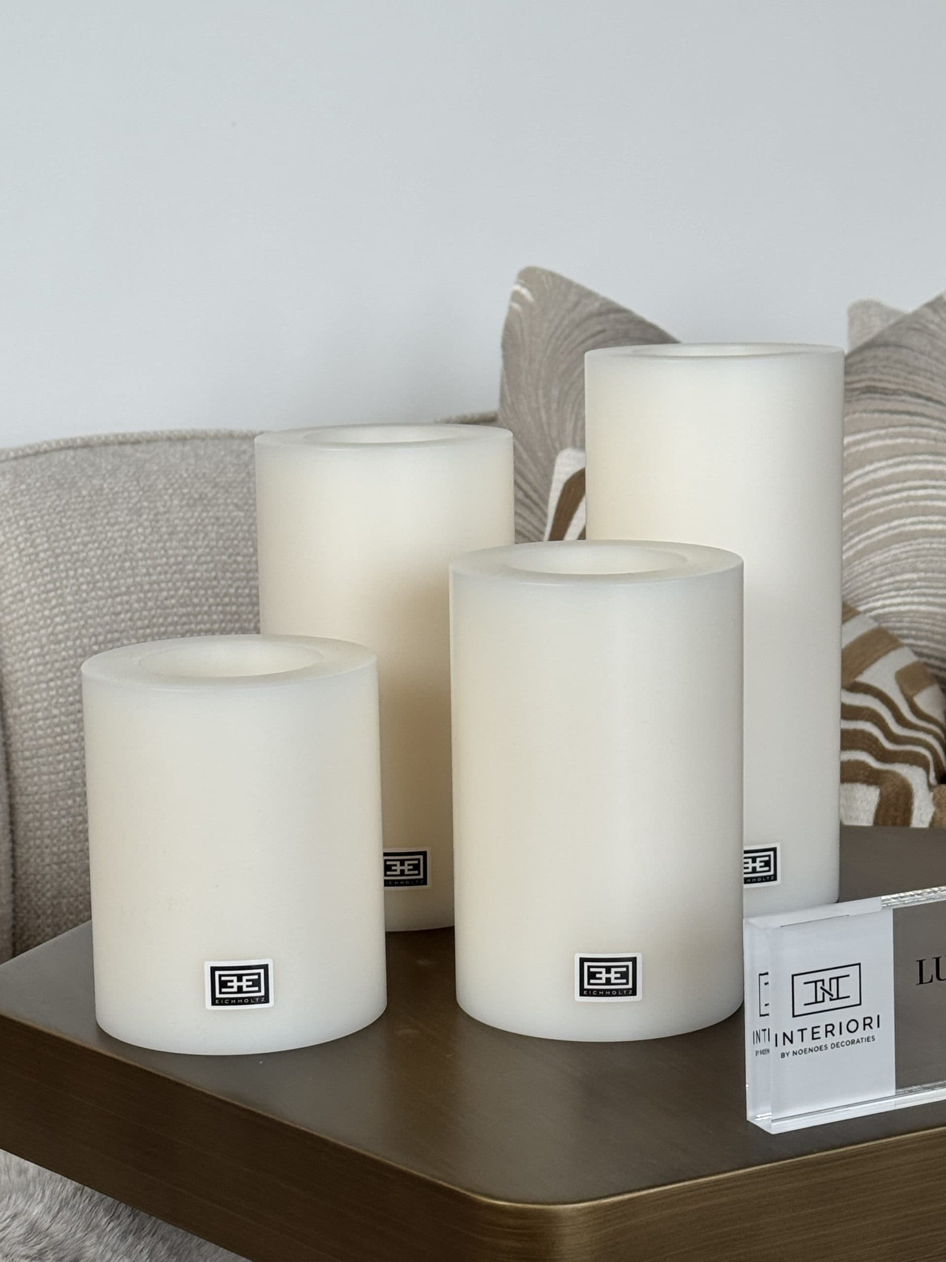 Eichholtz waxinelichthouders set van 4 wit/crème S t/m XL
