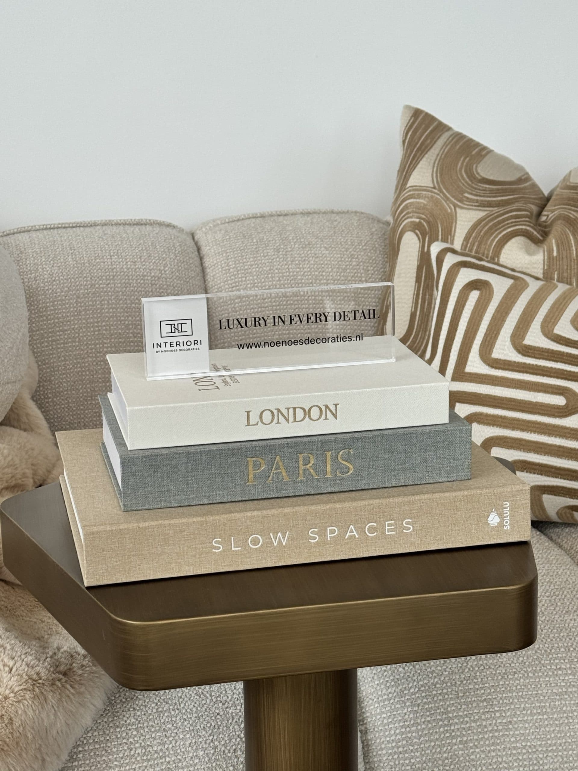 Boekendozen set van 3 met linnen kaft - Slow Spaces, Paris, London