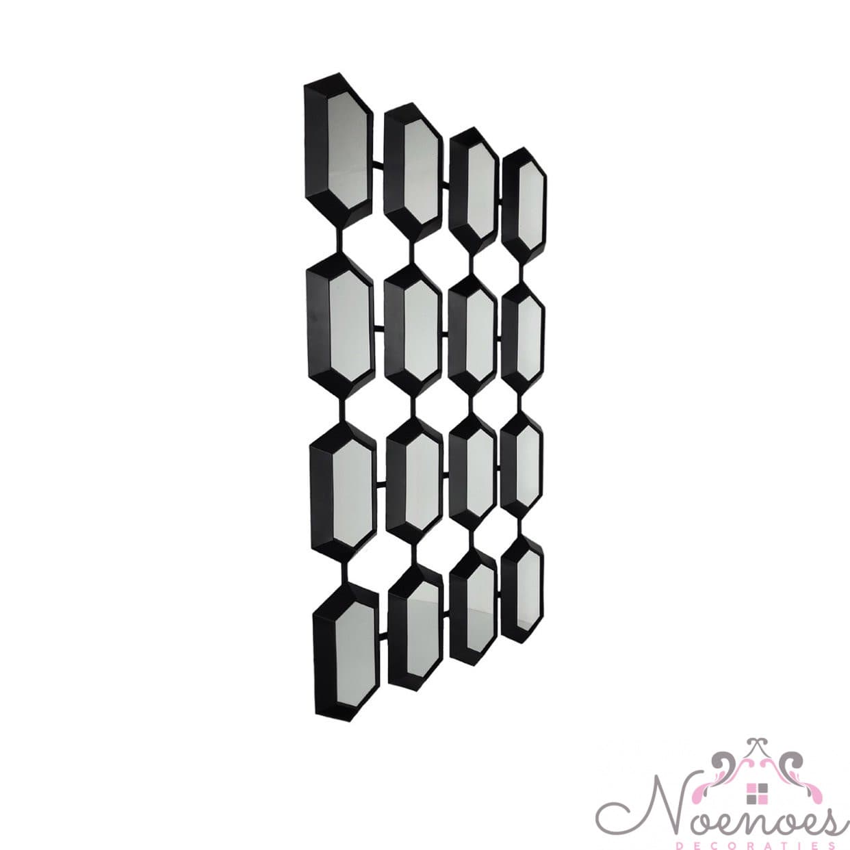 Honingraat spiegel zwart 170x100 cm - geometrische wandspiegel