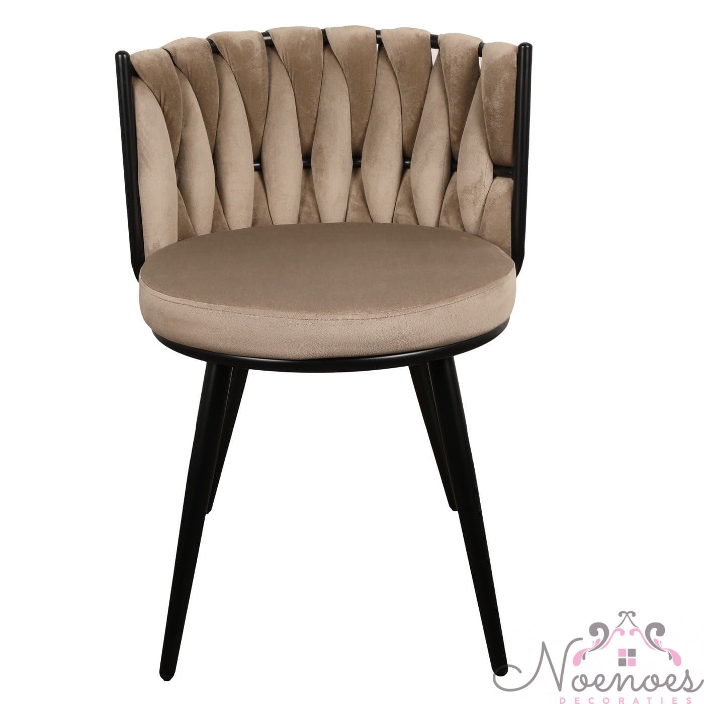 Moon chair velvet sand set van 2 eetkamerstoelen 53x56x70 cm
