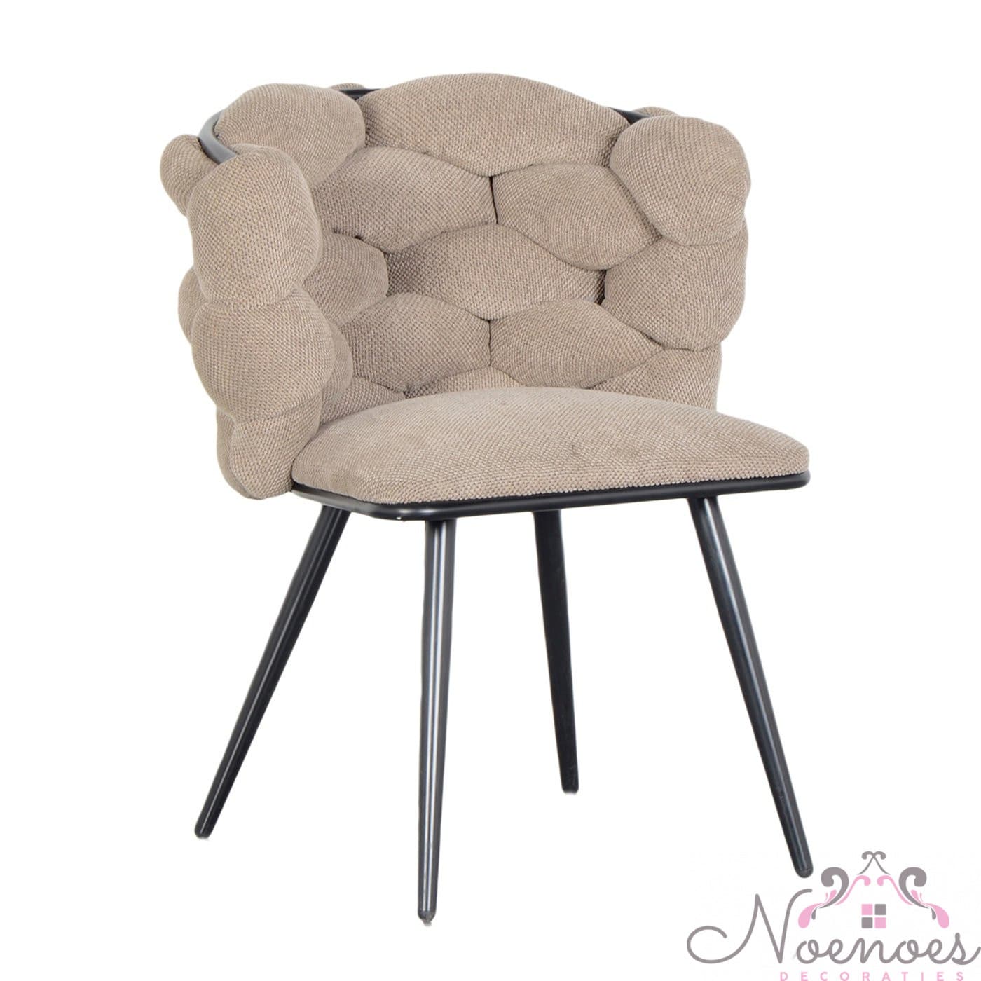 Rock chair brown chenille met gevlochten rugleuning 77 cm
