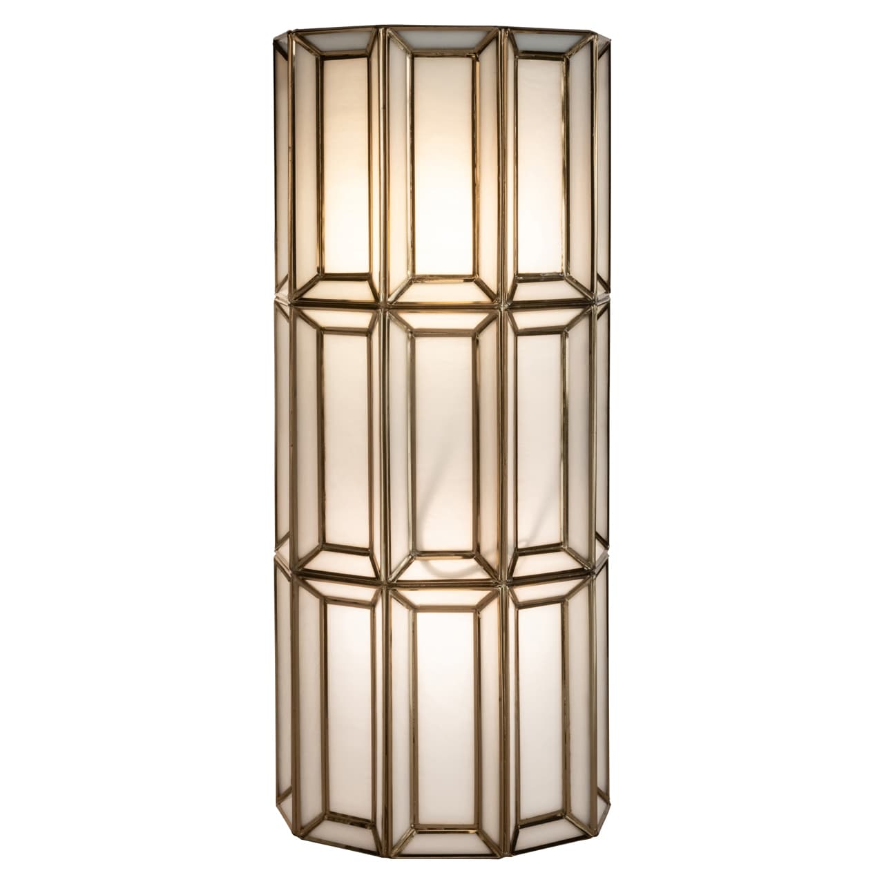 Wandlamp Opal brass antique