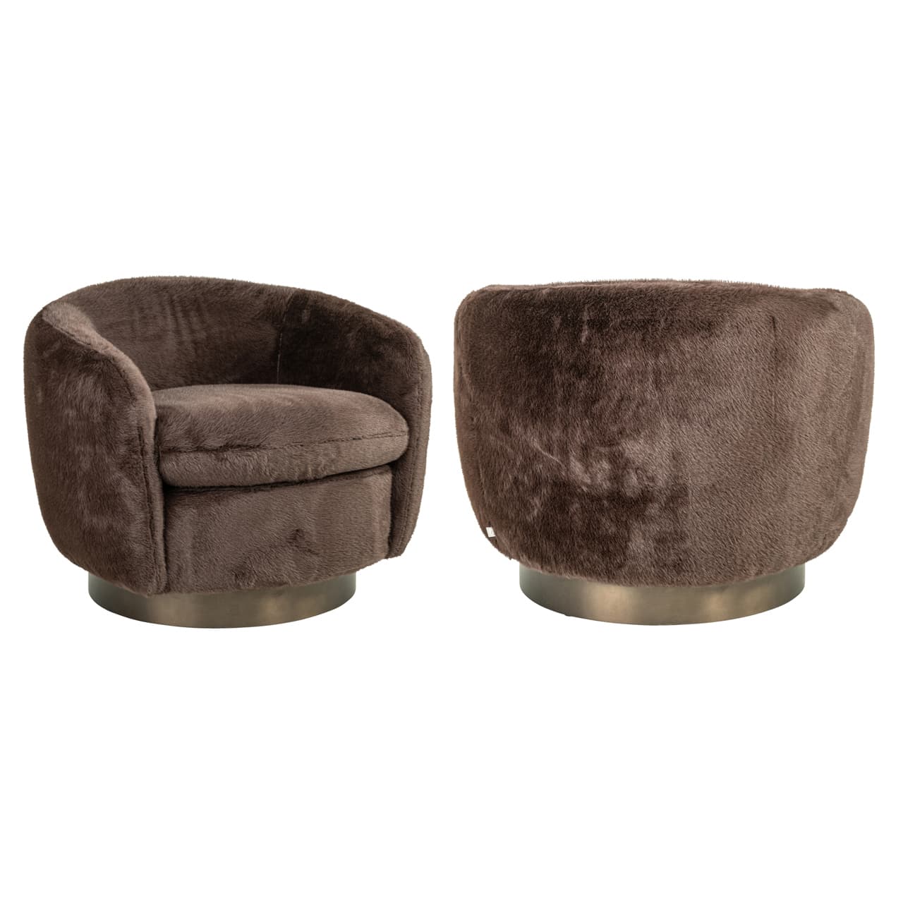 Loungestoel Colmar chocolat fluffy, draaibaar