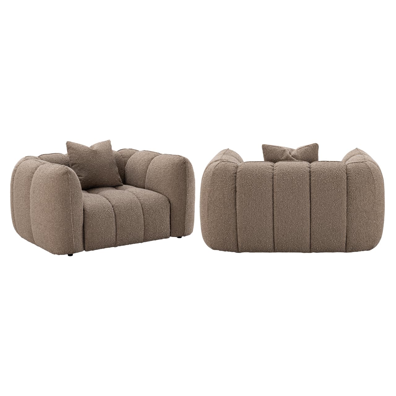 Loungestoel Hogan mocca chunky, brandvertragende stof