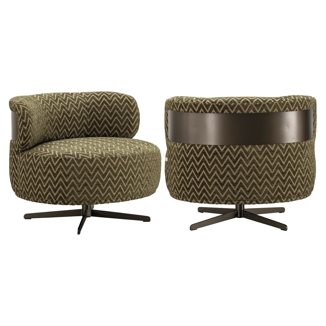 Lounge stoel Lauren moss chevron, draaibaar