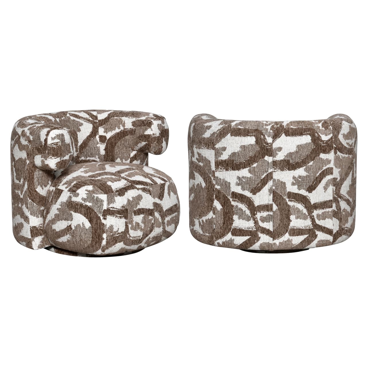 Loungestoel Talley brown nature swivel