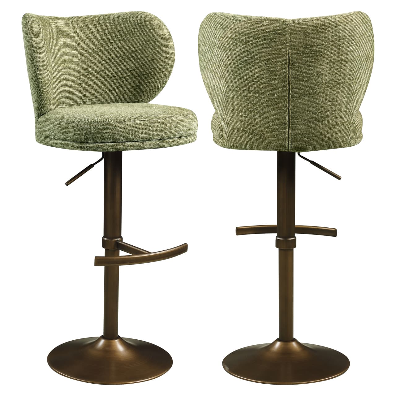 Barstoel Amely pistache softweave swivel