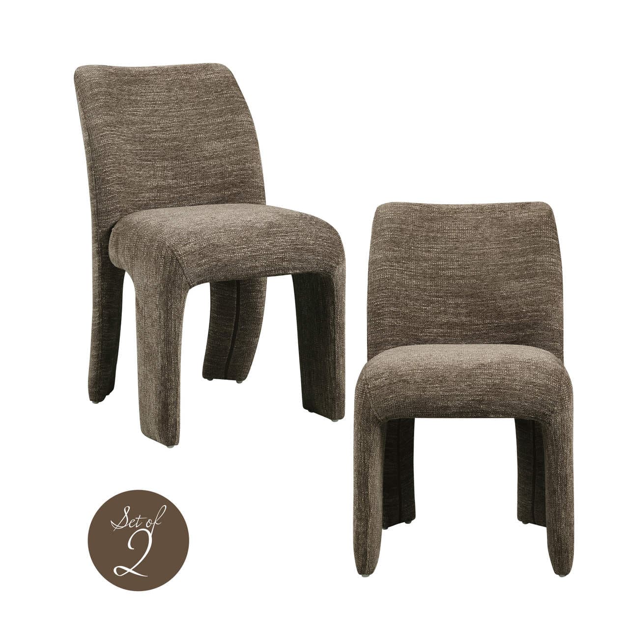 Eetkamerstoel Maya bruin softweave (set van 2)
