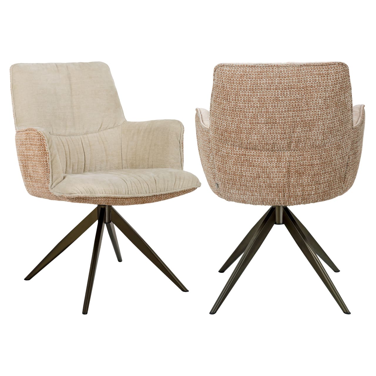 Eetkamerstoel Chase ginger jacquard, draaibaar