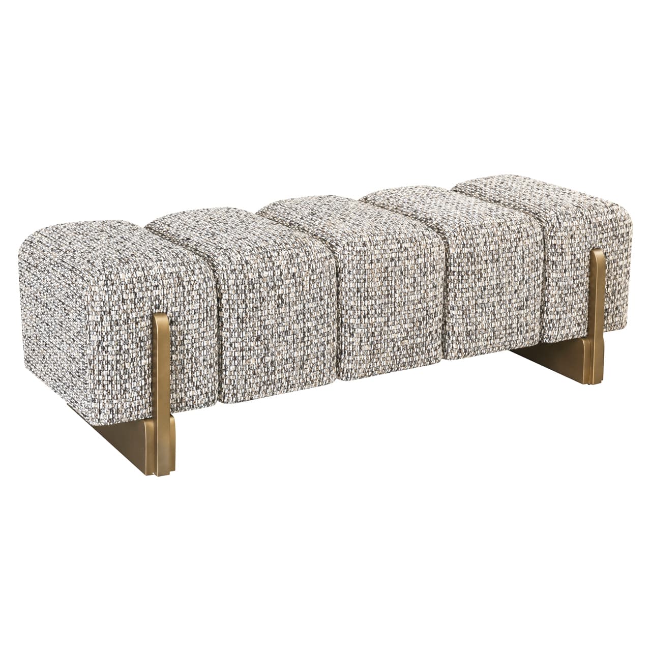 Zitbank Caleo cobblestone met bronskleurige metalen steunen