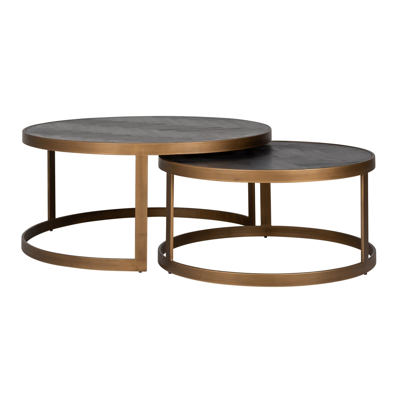 Salontafel Blackbone brass black rustic, set van 2